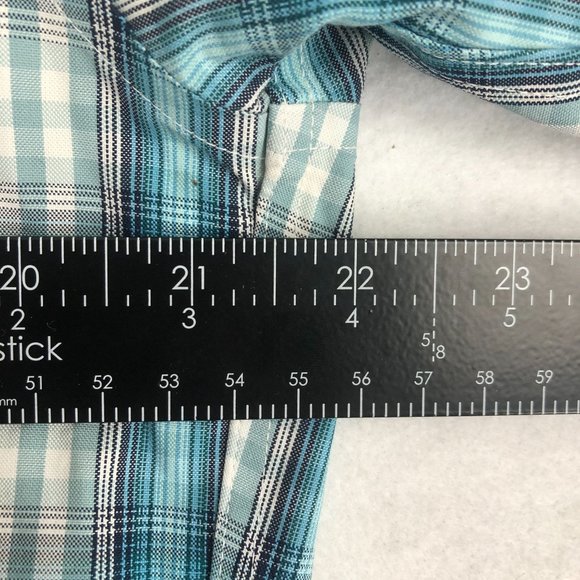 Eddie Bauer Men's Size Medium Blue White Wrinkle Free Classic Fit Cotton Shirt - Picture 5 of 9